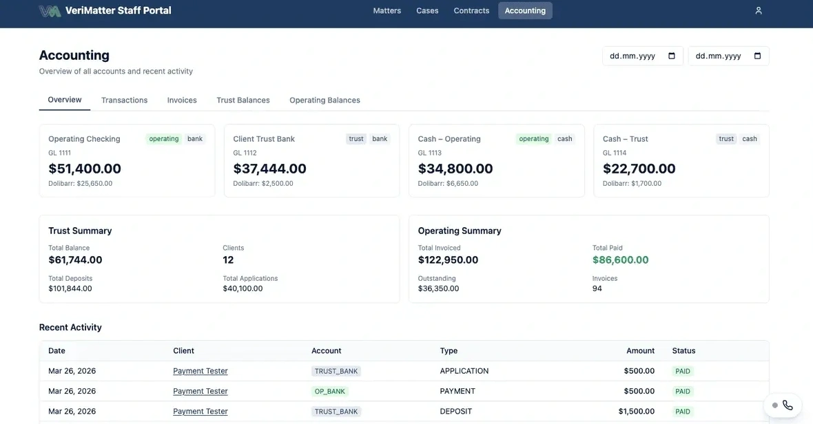 Trust & Operating Accounting